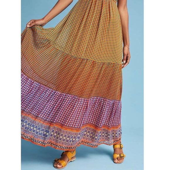 Anthropologie Aelyn Embroidered Maxi Dress by TANVI KEDIA Sz 4 - Picture 8 of 14